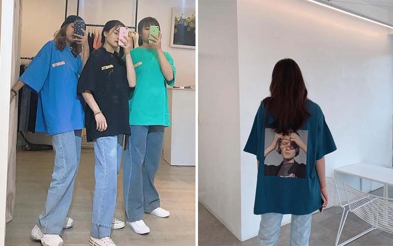 Áo oversize và quần thể jean