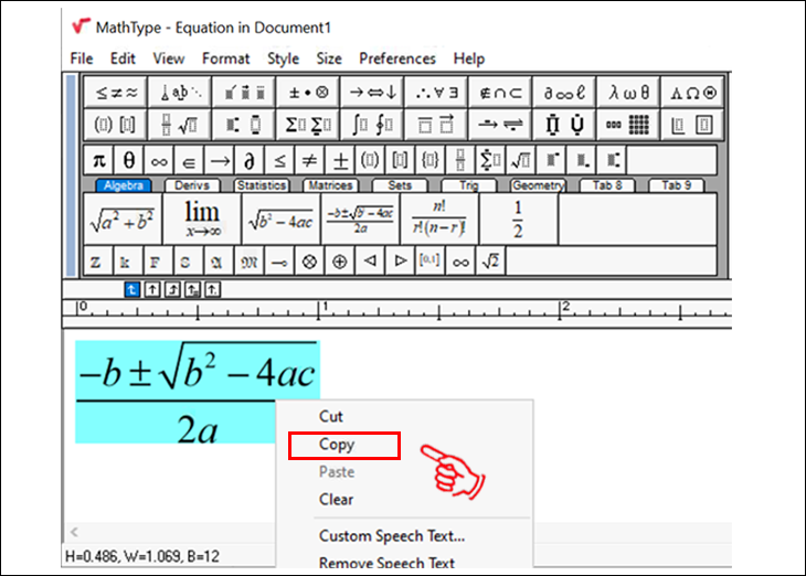  Viết công thức muốn sử dụng trên Word