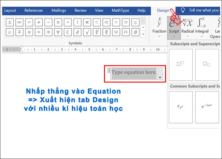 Nếu trong Equation không có công thức sẵn có