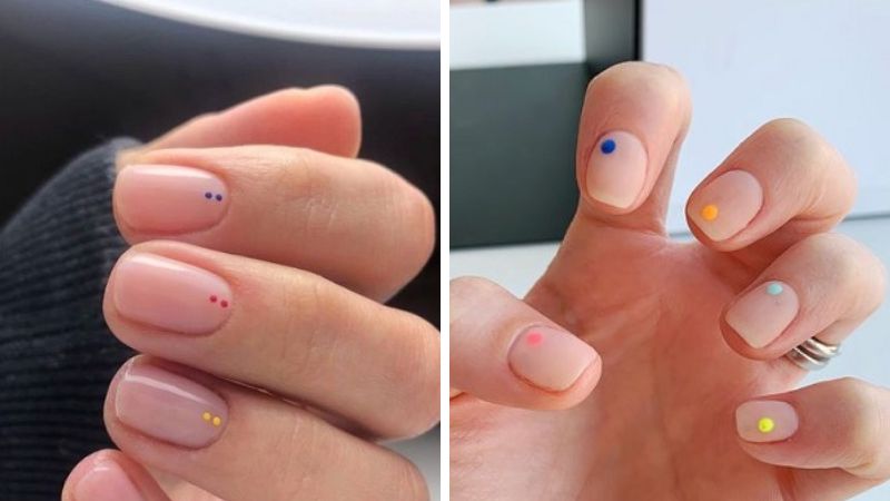 Mẫu nail ngắn màu da