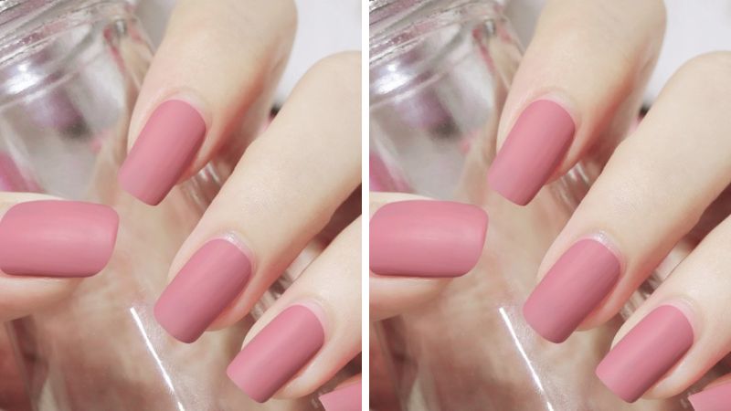 Mẫu nail dài hồng đậm