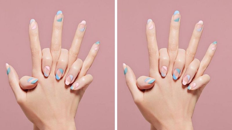 Mẫu nail dài màu kem