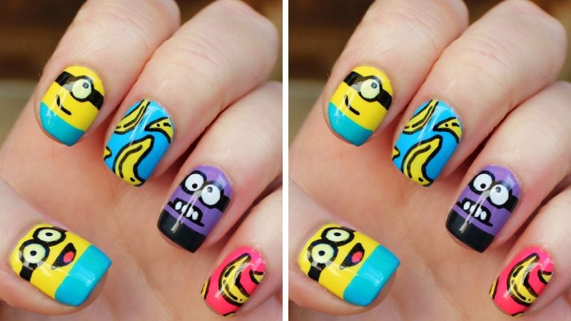 Mẫu nail hoạt hình Minion