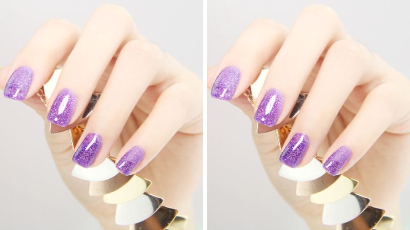 Mẫu nail bóng màu tím