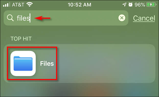 Tìm app Files trên iPhone