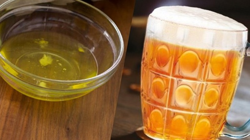 Sử dụng bia với dầu oliu