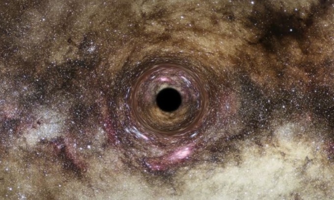 Mô phỏng hố đen làm méo trường không gian - thời gian. Ảnh: ESA/Hubble