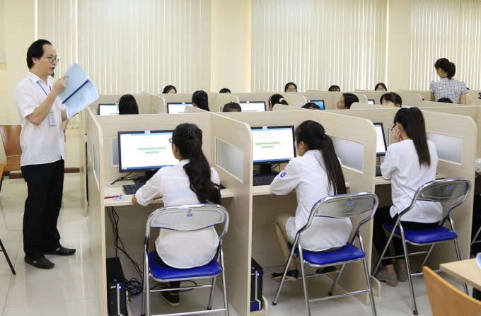 Thí sinh thi đánh giá năng lực vào Đại học Quốc gia Hà Nội năm 2019. Ảnh: VNU
