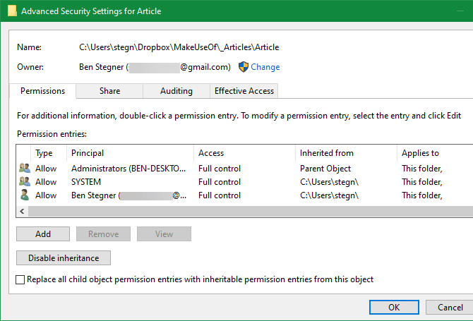 Cài đặt bảo mật nâng cao cho thư mục trong Windows