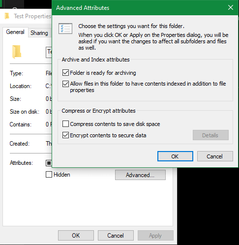 Mã hóa nội dung thư mục Windows