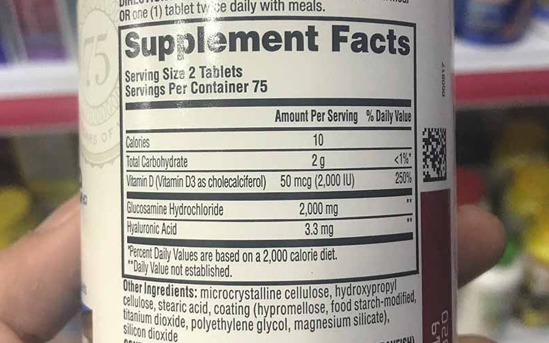 Thành phần chính trong viên uống Schiff Glucosamine 2000mg Plus Vitamin D3