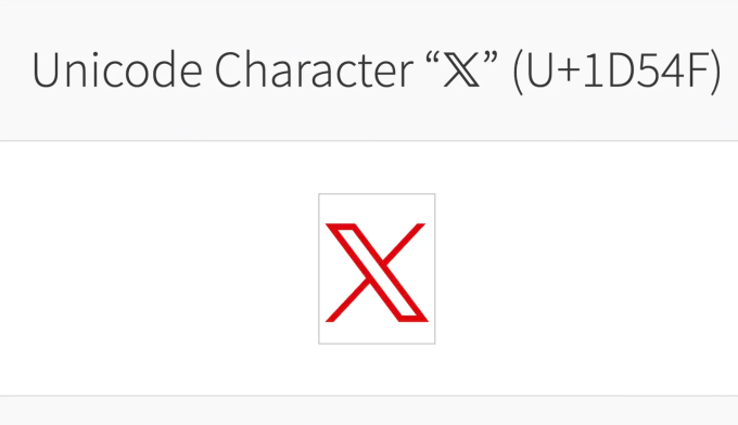 Ký tự toán học X (U+1D54F).